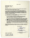 The Three Stooges Signed Agreement With William Morris Agency From July 1959 -- Signed by Moe Howard, Larry Fine & Joe DeRita -- Single Page Measures 8.5'' x 11'' -- Near Fine